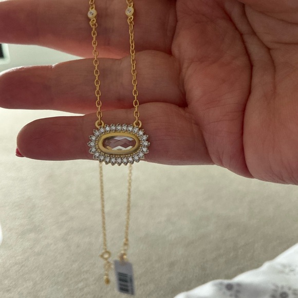 Freida Rothman Pineapple cut Pendant Necklace | Sterling Silver 14K Gold Overlay - Picture 4 of 7